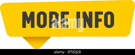 more info yellow sticker isolated on transparent background. more info sign Stock Vector