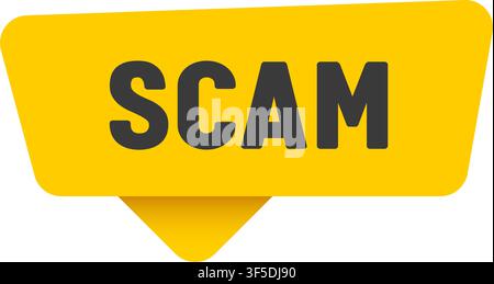 scam yellow sticker isolated on transparent background. scam sign Stock Vector