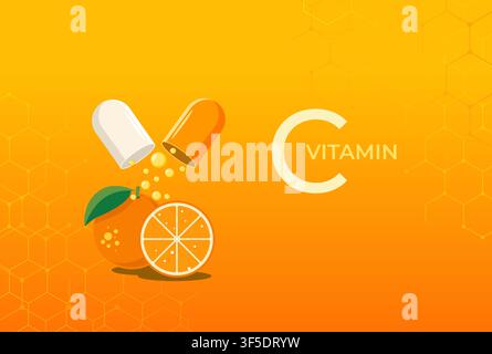 Essential Vitamin C for Better Health - Stock Illustration as EPS 10 File Stock Vector