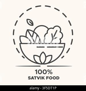 100% Satvik Food Icon - Stock Illustration as EPS 10 File Stock Vector
