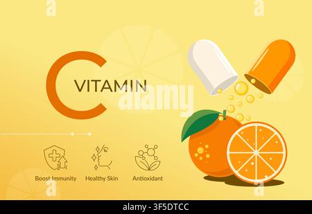 Essential Vitamin C for Better Health - Stock Illustration as EPS 10 File Stock Vector