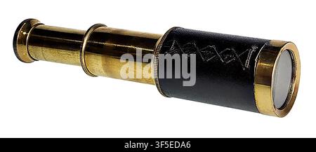 Brass telescope to look out into the distance Stock Photo