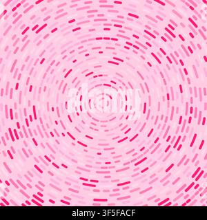 Blush pink Round Concentric Circles with dashed lines, Vector Illustration, abstract vortex background Stock Vector