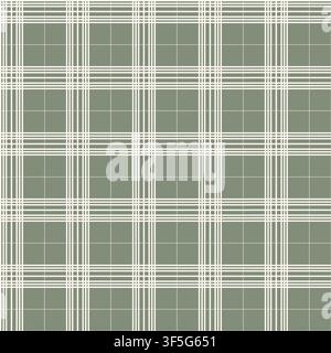 Checkered ornament, seamless pattern. Vector illustration. Thin beige lines on an olive background. For textiles, wallpaper, packaging and digital bac Stock Vector