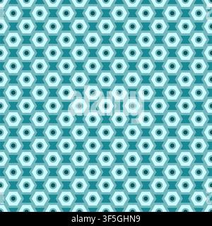 Cyan vector seamless abstract mechanic cell vintage texture. Vector illustration Stock Vector