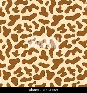 Leopard texture pattern. Orange and beige seamless background. Vector illustration Stock Vector