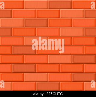 Cartoon hand drown multicolored realistic seamless brick wall texture. Vector illustration Stock Vector