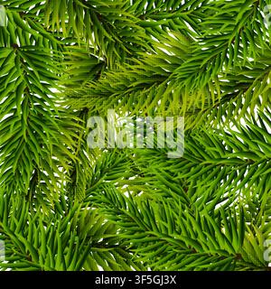 Realistic Christmas tree branches background. Christmas and New Year card template. Vector illustration Stock Vector