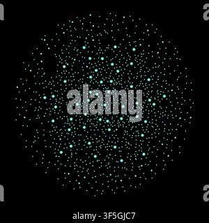 Turquoise fireworks isolated on black background. Vector illustration Stock Vector