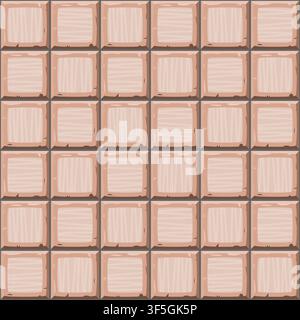 Cartoon hand drown beige seamless old tiles texture. Vector illustration Stock Vector