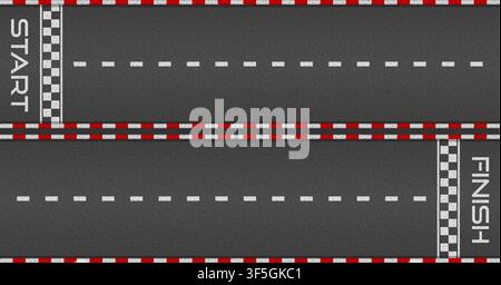 Racing asphalt road. Start and finish concept. Vector illustration Stock Vector