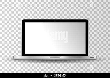 Realistic modern laptop isolated. Vector illustration Stock Vector