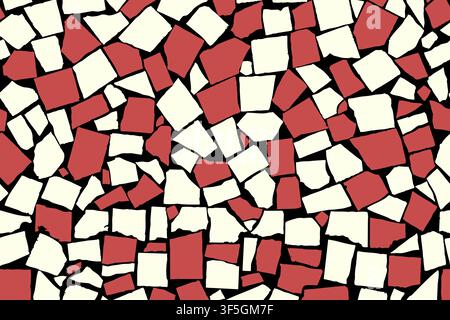 Seamless texture of red asymmetric decorative tiles. Vector illustration Stock Vector