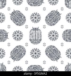 Grey and white ancient vintage seamless ornamental texture. Vector illustration Stock Vector