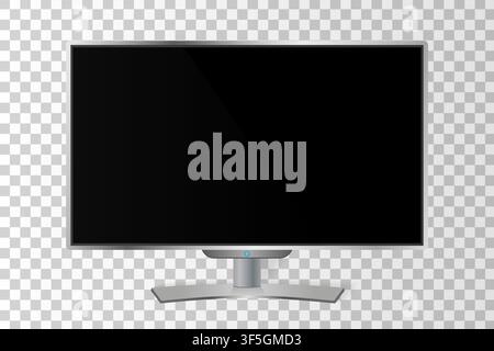 Realistic modern TV monitor isolated. Vector illustration Stock Vector