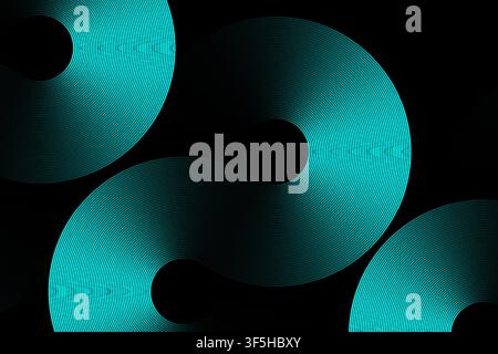 Abstract Blue Geometric Pattern with Vibrant Gradients, Circular Light Effects, and Futuristic Digital Design Background Stock Vector