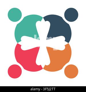 This colorful abstract design features overlapping shapes and circular forms, creating a harmonious and vibrant visual. Ideal for creative projects or Stock Vector