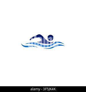 Swimming Logo Vector Professional Swim Sport Water Brand Design. Swimming Icon Stock Vector