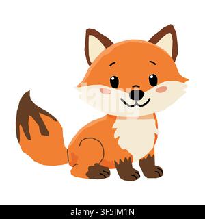Cute fox cartoon vector illustration isolated on white background Stock Vector