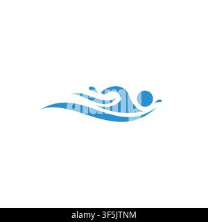 people swimming logo vector. swimming icon design Stock Vector
