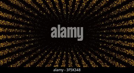 Abstract gold mosaic disco style manga sequin pattern isolated. Luxurious radial circular golden glittering halftone cover. Disco ball texture. Gradie Stock Vector