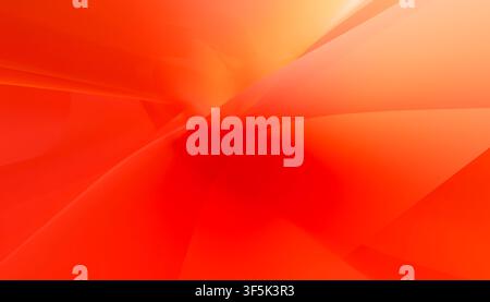 Abstract composition of translucent orange fabric in layered folds, glowing with warm red and amber tones. Soft overlapping shapes create a fluid, lum Stock Photo