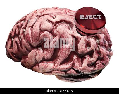 Human brains where we produce all of our thoughts and motions with an eject button to get rid of bad thoughts Stock Photo
