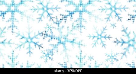 snowflake made of dots seamless pattern Hand drawn. Not AI, vector illustration. Stock Vector