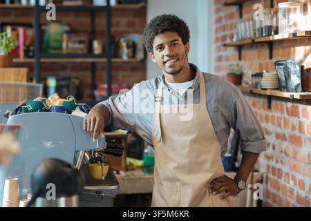 Friendly meeting in favorite cafe in morning Stock Photo
