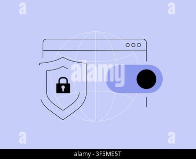 Access control with secure authentication, permission management, user authorization, privacy protection, security policies and protected system access. Flat design vector illustration. Stock Vector
