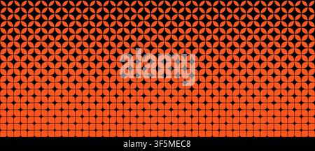 Red orange geometric star gradation background. Sparkle grid gradient pattern. Abstract repeating mosaic pattern wallpaper. Repeated retro lattice wireframe backdrop. Vector texture pattern Stock Vector