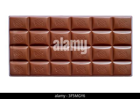 Chocolate bar isolated on white background. Chocolate bar close-up. Stock Photo