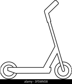 Minimalist Electric Kick Scooter Outline Vector Icon for Urban Mobility Apps Stock Vector