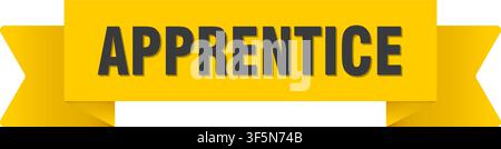 apprentice ribbon. apprentice yellow ribbon isolated on transparent background Stock Vector
