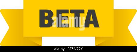 beta ribbon. beta yellow ribbon isolated on transparent background Stock Vector