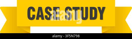 case study ribbon. case study yellow ribbon isolated on transparent background Stock Vector