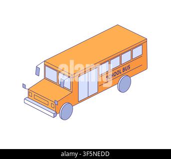 School bus. Flat vector illustration wiith yellow student transport for educational, transport safety, back to school promotional Stock Vector