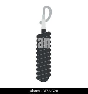 Vector flat outline horse lead rope isolated on white background Stock Vector