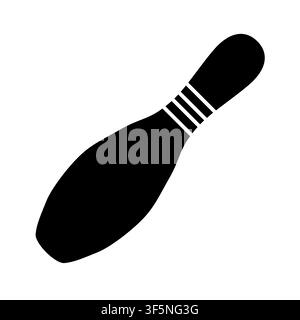 Vector flat colored bowling skittle isolated on white background Stock Vector