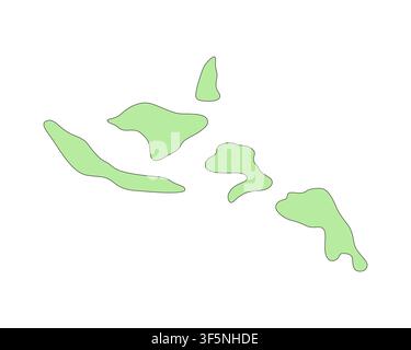 Hawaiian islands map silhouette 2D cartoon clip art Stock Vector