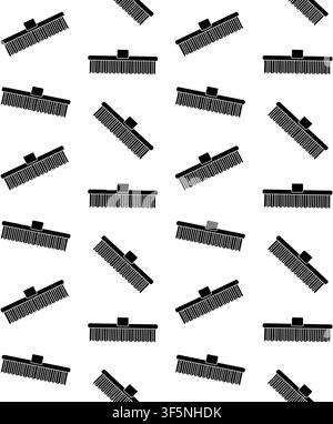 Vector seamless pattern of horse cleaning brush Stock Vector