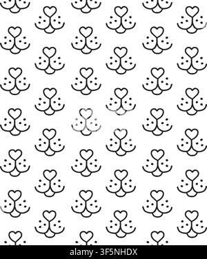 Vector seamless pattern of hand drawn dog nose Stock Vector