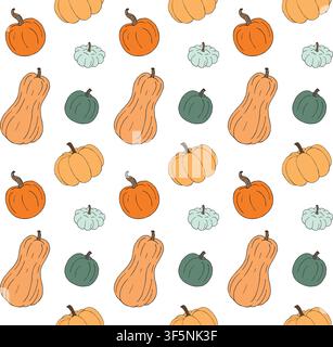 Vector seamless pattern of black pumpkin Stock Vector