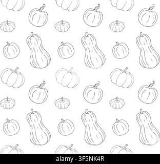 Vector seamless pattern of black pumpkin Stock Vector