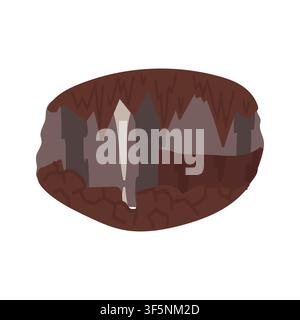 Cave interior, flat vector illustration Stock Vector