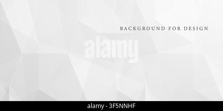 Abstract light gray polygonal background with geometric low poly shapes. Minimalist white triangle mosaic design and futuristic corporate vector Stock Vector