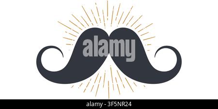 Black mustache. Classic mustache sign art Stock Vector
