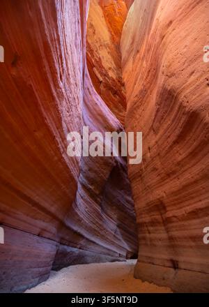 Ephemeral light in Peek-a-Boo Slot Canyon (Red Canyon), Grand Staircase Escalante National Monument, near Kanab, Utah. Stock Photo