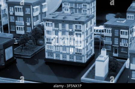 Art models buildings printed on 3D printer. Different objects created on 3D printer from molten plastic. 3D printed different objects. Modern new modern additive progressive technologies. 3D printing Stock Photo