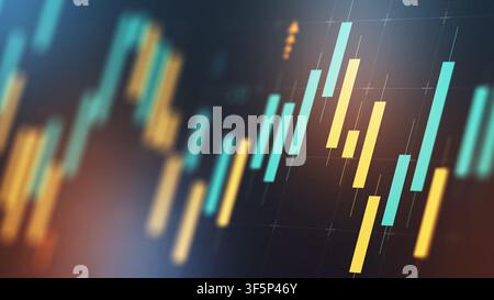 Business chart shows stock exchange trading patterns in modern financial market Stock Photo